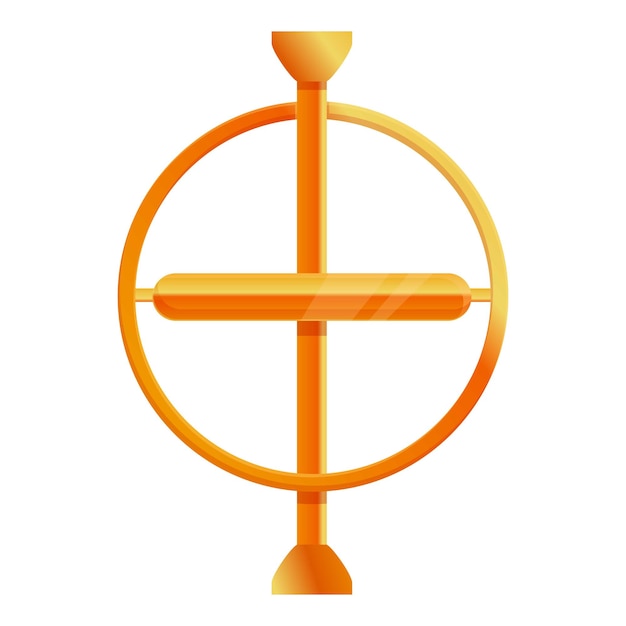 Vektor gold-gyroskop-symbol cartoon des gold-gyroskop-vektorsymbols für webdesign isoliert auf weißem hintergrund