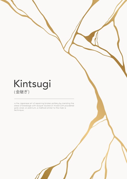 Gold kintsugi crack poster