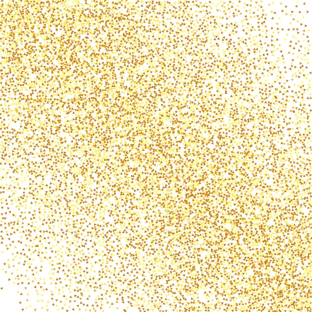 Vektor gold-konfetti auf rot. isolierte goldene staubpartikel. folie-grenze. geometrischer jahrestagshintergrund. vektorrunde bokeh. abstrakter iridescenter hintergrund. flüssige geburtstagskarte. zufälliger braut-hintergrund.