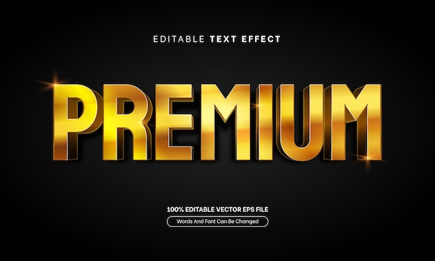 Gold premiumtext-effekt bearbeitbarer goldener text-schriftart-effekt