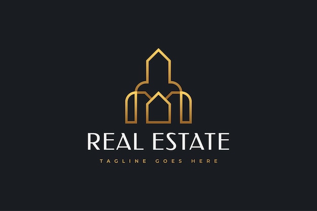 Gold real estate business-logo-design