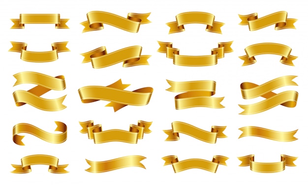 Gold ribbon scroll set.