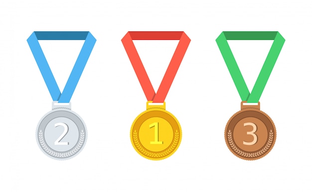 Gold-, silber-, bronzemedaille