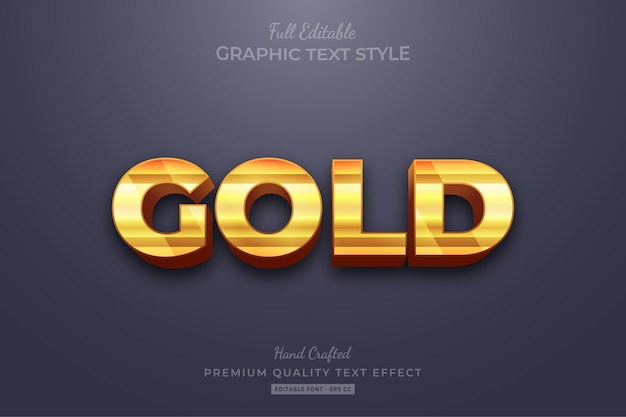 Gold strip editable text style effekt premium