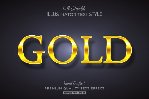 Gold text style effekt premium