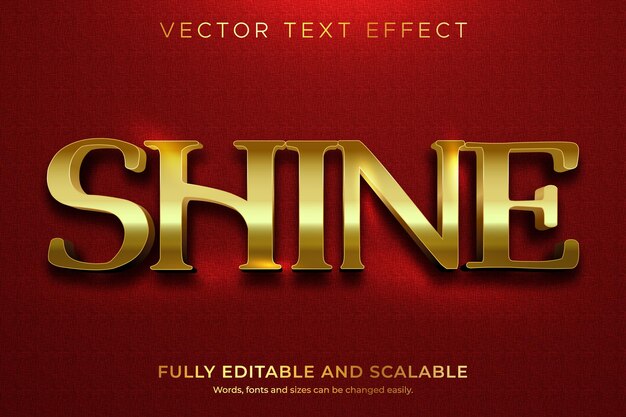 Gold Typographie bearbeitbarer Effektvektor