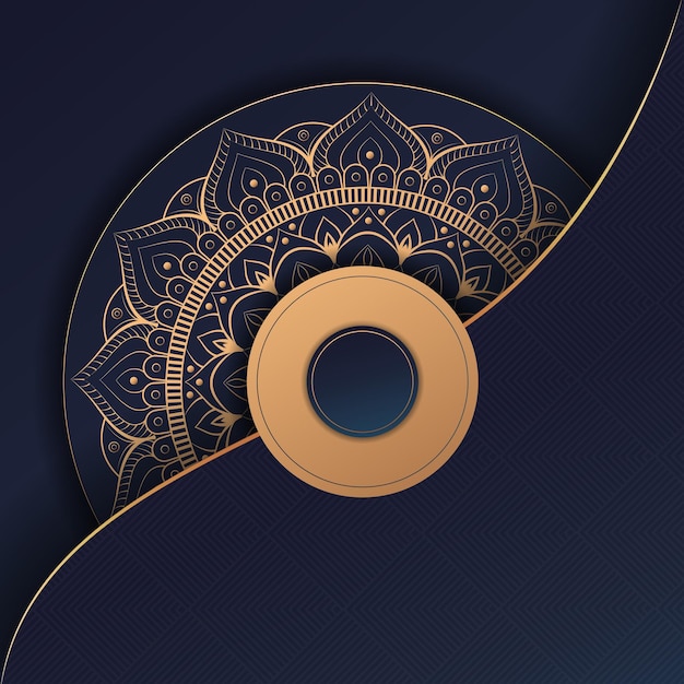 Gold und blauer luxus dekorativer mandala-hintergrund-design