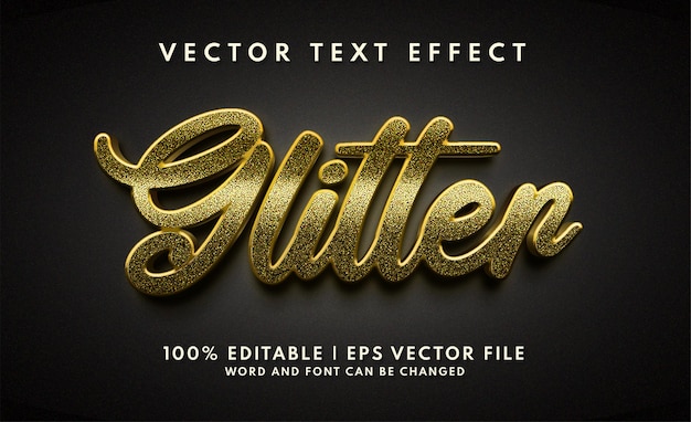 Gold und realistischer, glitzernder bearbeitbarer Texteffekt