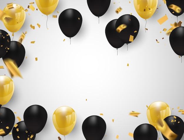 Gold und schwarze ballons