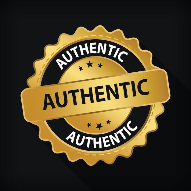 Vektor goldabzeichen authentisches garantie-etikett-logo