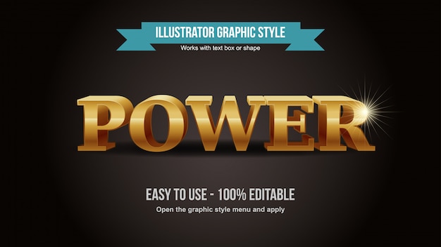 Golden 3D Perspective Serif Bearbeitbarer Texteffekt