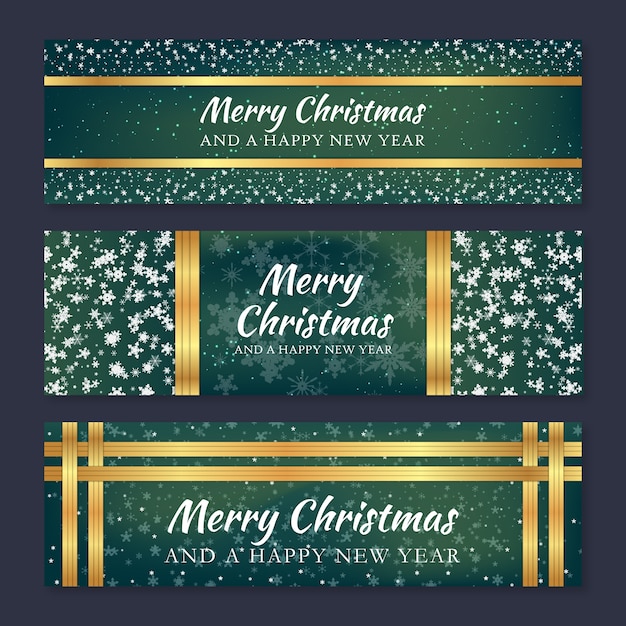 Vektor golden christmas banner sammlung