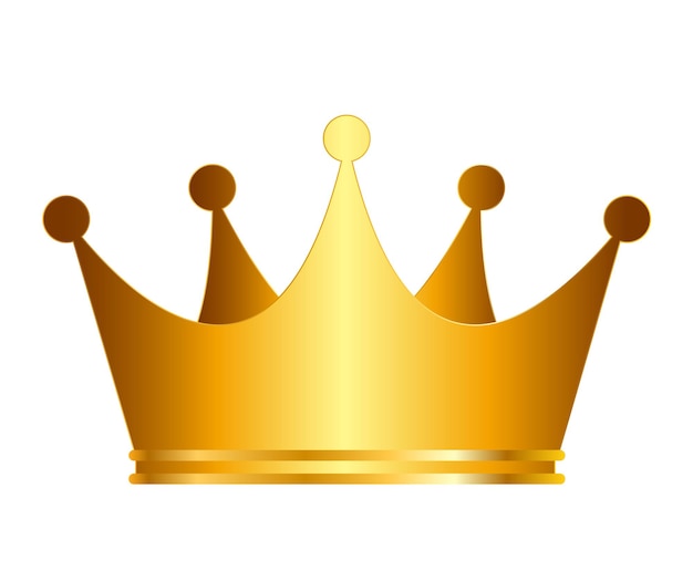 Vektor golden crown icon isoliert