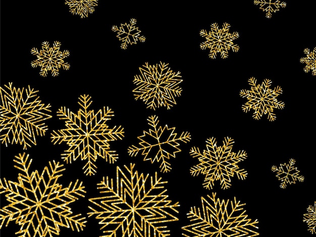 Golden Glitter Schneeflocken Tapete Weihnachten Neujahr Urlaub Schneeflocken Hintergrund