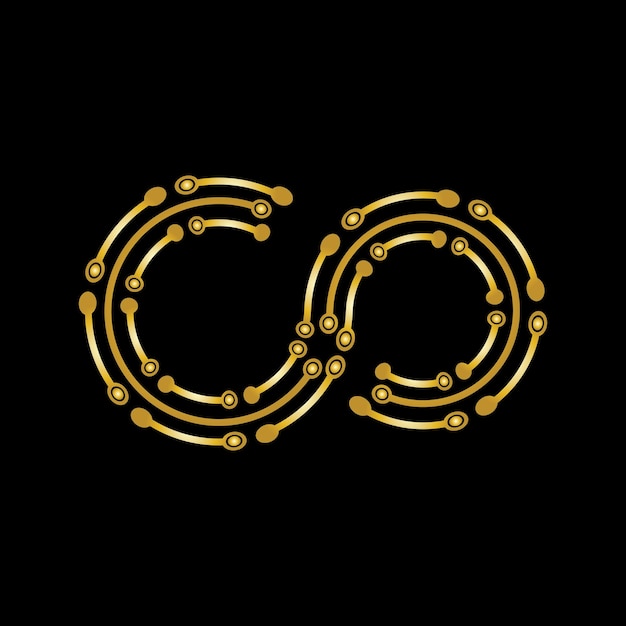 Vektor golden infinity technology logo symbol symbol vektor vorlage