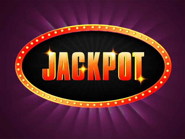 Golden jackpot text auf festzelt lichter rahmen.