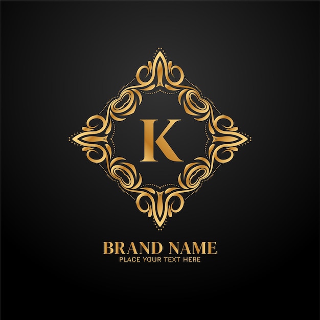 Golden letter k luxusmarkenlogo-konzeptdesign