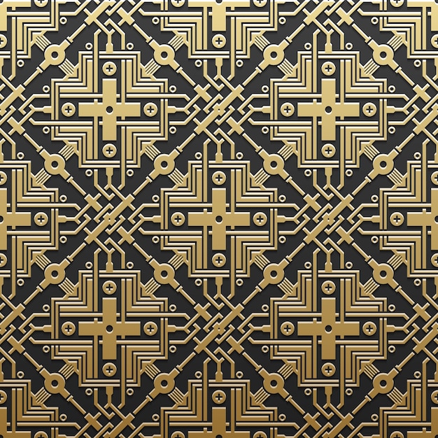 Golden metallic hintergrund mit geometrischen muster. eleganter luxusstil.