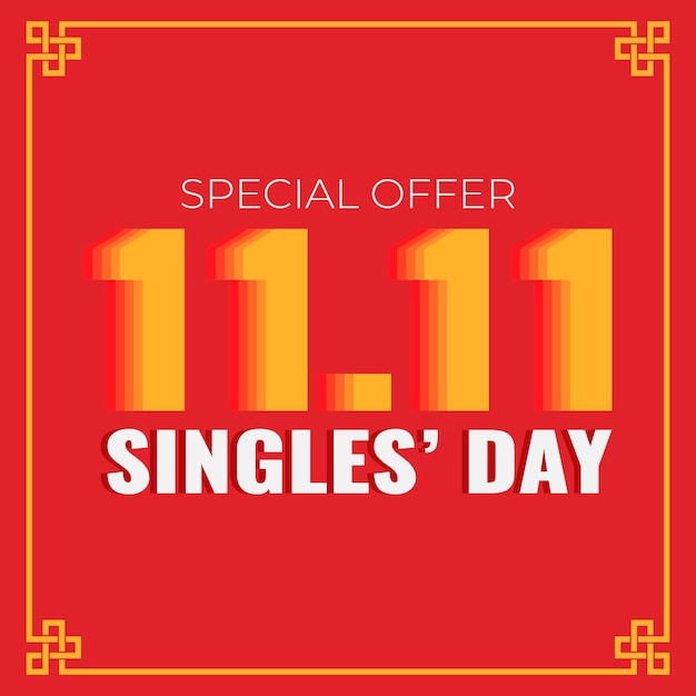 Golden singles day konzept