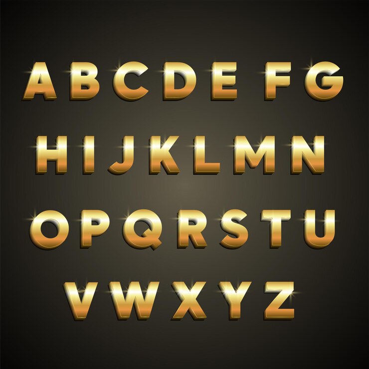 Goldene Alphabete Vorlage Free Vector Design