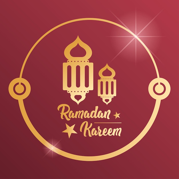 Goldene arabische lampensilhouette ramadan kareem poster vektorillustration