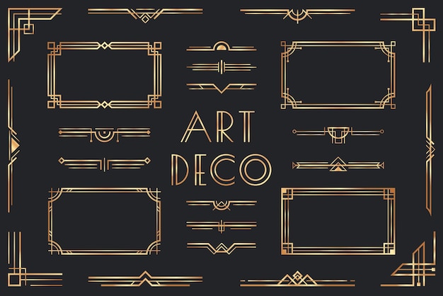 Goldene Art-Deco-Elemente.