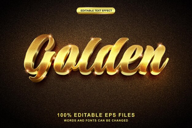 Goldene, bearbeitbare Text-Effekt-Vektor-Vorlage