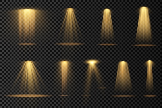 Goldene Bühnenbeleuchtung Spotlight Szene Projektor Lichteffekte leuchtend gelbe Beleuchtung