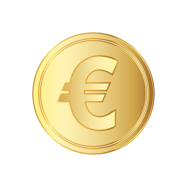Goldene Euro-Münze Symbol Vektor-Illustration