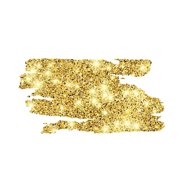 Goldene Farbe Glitzernde Kulisse auf weißem Hintergrund. Hintergrund mit Goldfunkeln und Glitzereffekt. Leerer Platz für Ihren Text. Vektor-Illustration