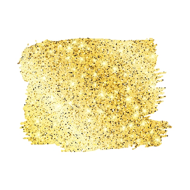 Goldene Farbe Glitzernde Kulisse auf weißem Hintergrund. Hintergrund mit Goldfunkeln und Glitzereffekt. Leerer Platz für Ihren Text. Vektor-Illustration