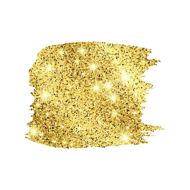 Goldene Farbe Glitzernde Kulisse auf weißem Hintergrund. Hintergrund mit Goldfunkeln und Glitzereffekt. Leerer Platz für Ihren Text. Vektor-Illustration