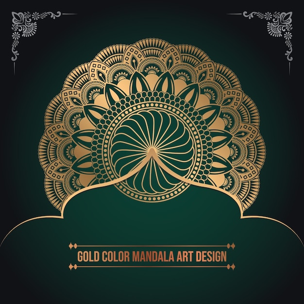 Goldene Farbe Islamisches Muster Mandala Art Design