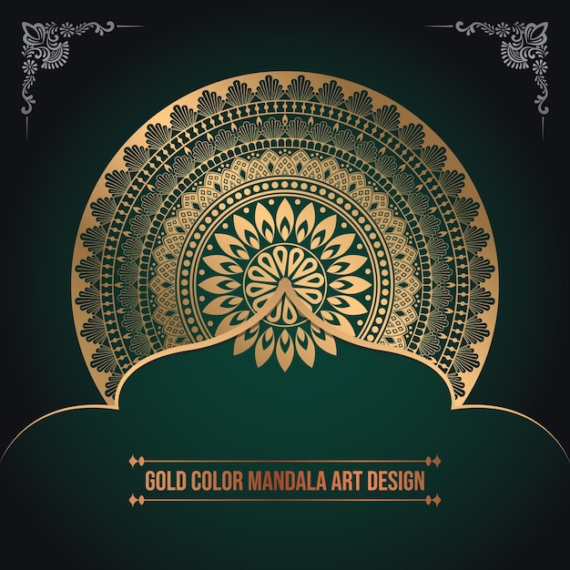 Goldene Farbe Islamisches Muster Mandala Art Design