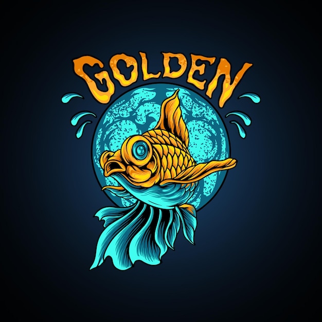 Goldene fisch-silhouette