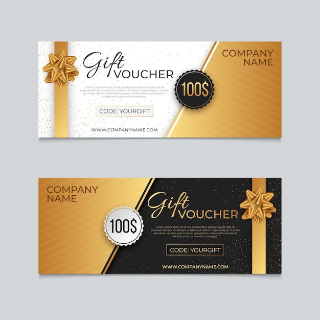 Vektor goldene geschenkgutscheinvorlage