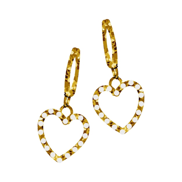 Goldene herzförmige Ohrringe mit zarten Details Elegantes und romantisches Accessoire