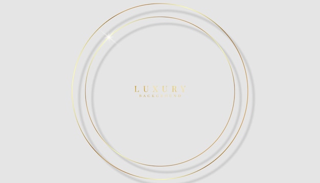 Goldene Kreislinien auf weißem Hintergrund Luxus-Premium-Hintergrund