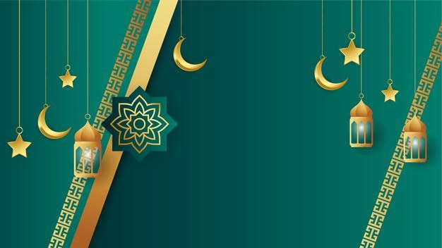 Goldene laterne arabisch grüner islamischer designhintergrund universeller ramadan-kareem-banner-hintergrund mit islamischer mustermoschee des laternenmonds und abstrakten luxuriösen islamischen elementen