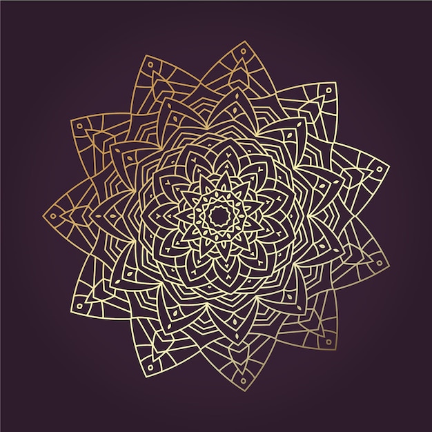 Goldene lineart-mandala