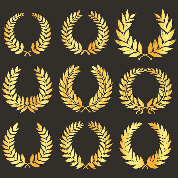 Goldene Lorbeerkränze