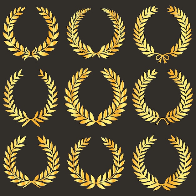 Goldene Lorbeerkränze