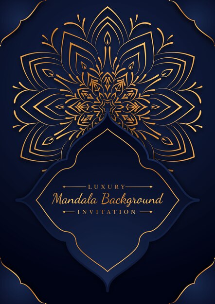 Vektor goldene luxus-mandala-karte