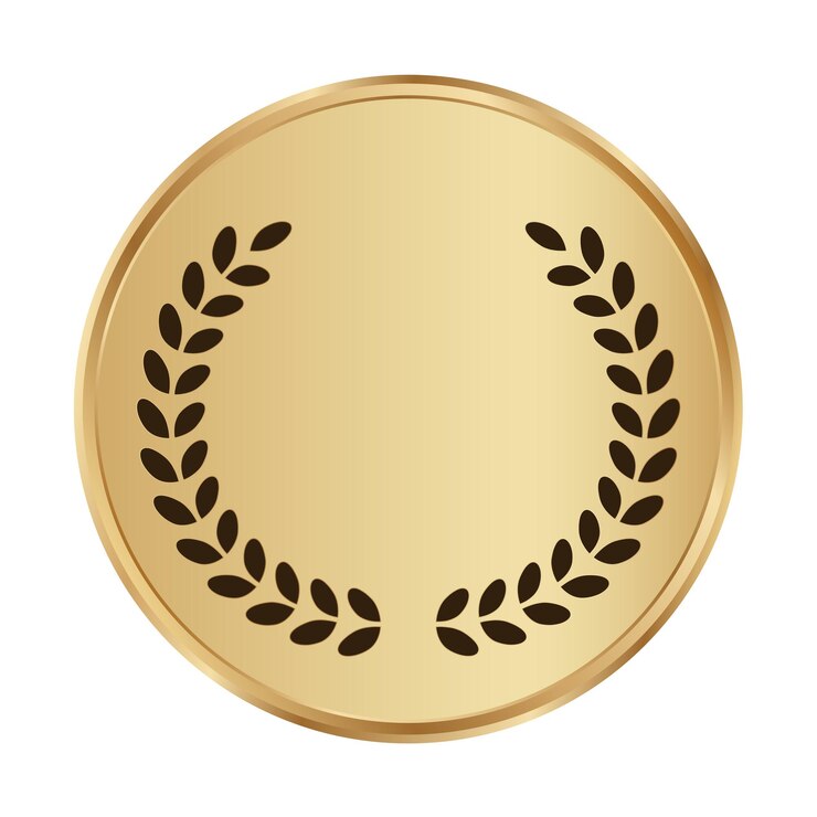 Goldene Medaillenvorlage mit Lorbeerkranz