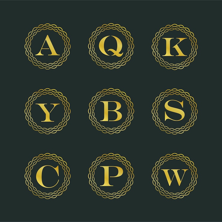 Vektor goldene monogramm-logos