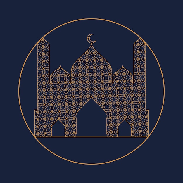 Goldene muslimische moscheenfassade