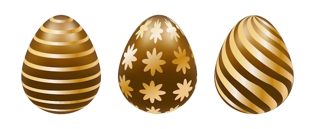 Goldene Ostereier Glänzende Eier Metallische Eier