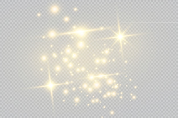 Goldene Partikel. Glühender gelber Bokeh kreist abstrakten goldenen Luxushintergrund ein