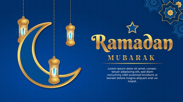 Goldene Ramadan-Mubarak-Vorlage