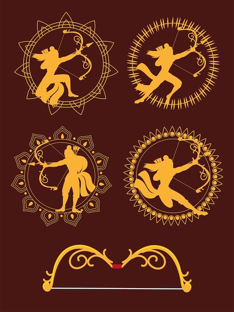 Goldene silhouette lord rama